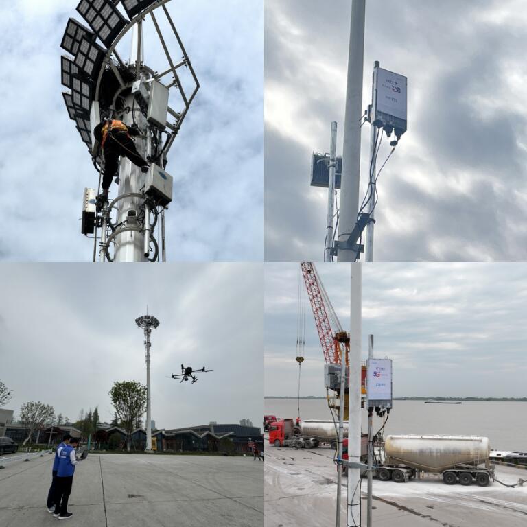 5g-a毫米波能力专网场景应用测试。中国电信安徽公司供图