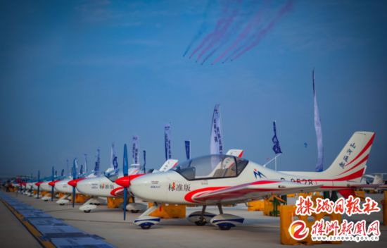 ▲ 航展现场，山河sa60l“阿若拉”飞机（资料图） 企业供图